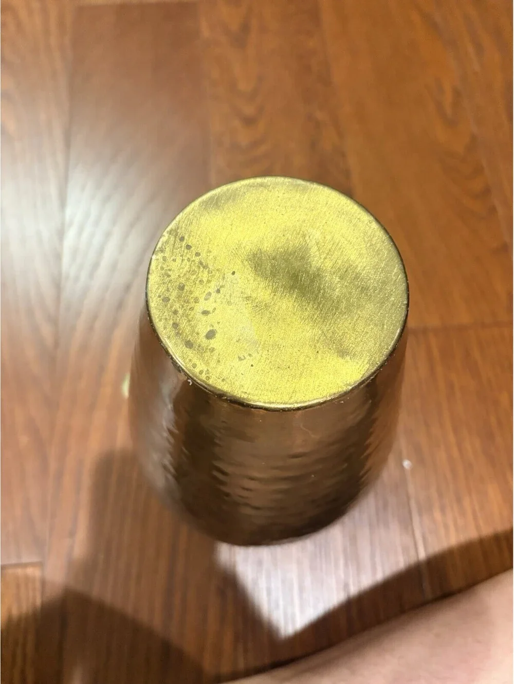 Vintage Solid Hammered Brass Vase w/ Brass Rope & Tassels Patina 10” Rustic